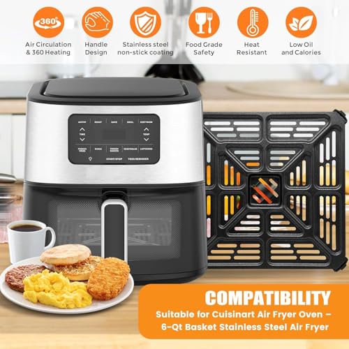 Replacement Air Fryer Tray for Cuisinart AIR-200 6QT - Stainless Steel