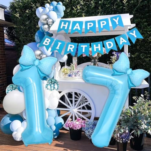 Florisland Light Blue Number 10 Balloon & Party Decorations for 10th Birthday Girls Kids