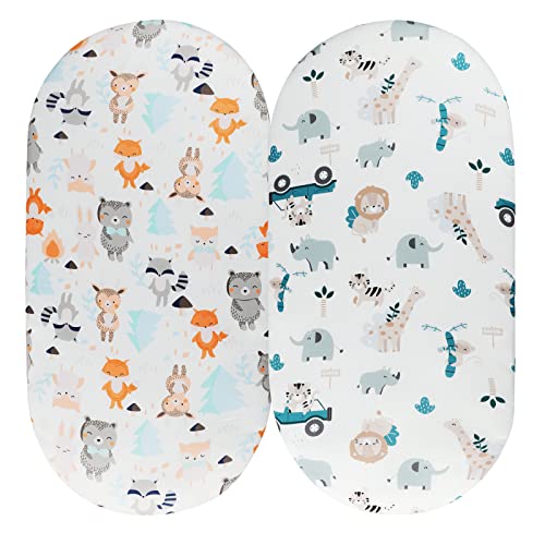 Tontukatu Bassinet Sheet Set - 2 Pack Jersey Knit Fitted Sheets