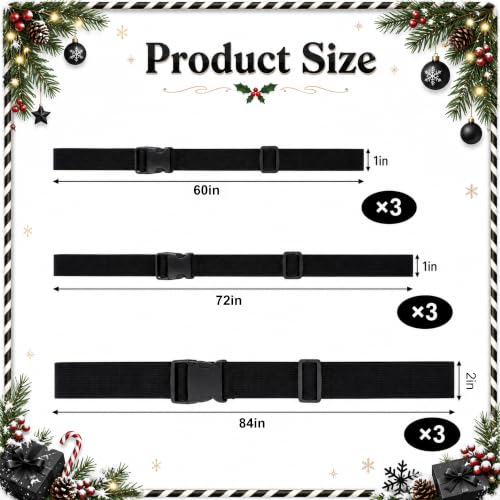 Christmas Tree Cinch Straps Set with Buckles - Adjustable Holiday Tree Securing Bands