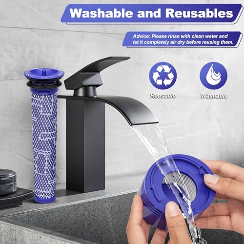 Dyson V7 V8 Replacement Filter Kit - 2 HEPA Filters & Brush