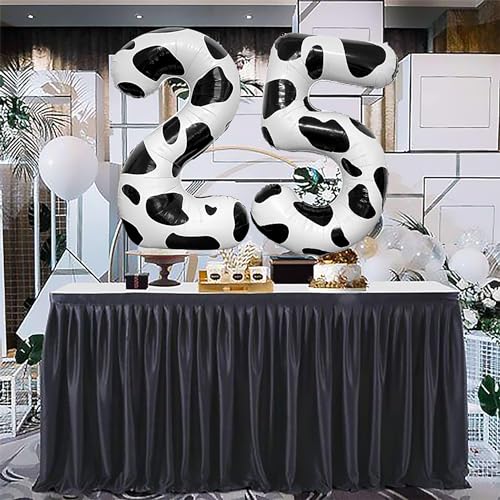 40 Inch Black and White Number 25 Foil Balloons for Celebrations