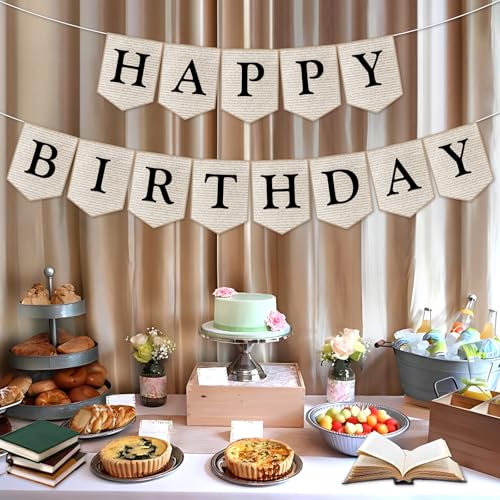Vintage Book Birthday Banner for Reading Parties & Events