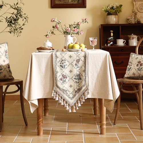 Patdrea French Vintage Linen Table Runner 12x102 Inches - Audrey Variation