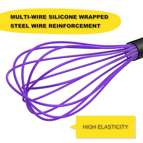 NileHome 10" Silicone Whisk - Durable Kitchen Utensil for Cooking