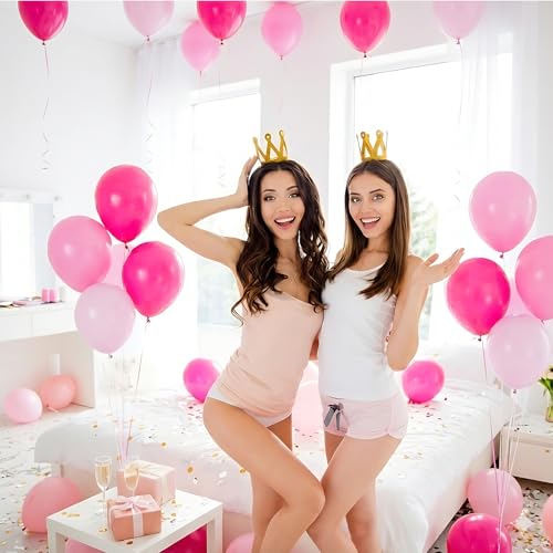 Hiquaty 50-Piece Pink and Rose Red Latex Balloon Set for Party Decor
