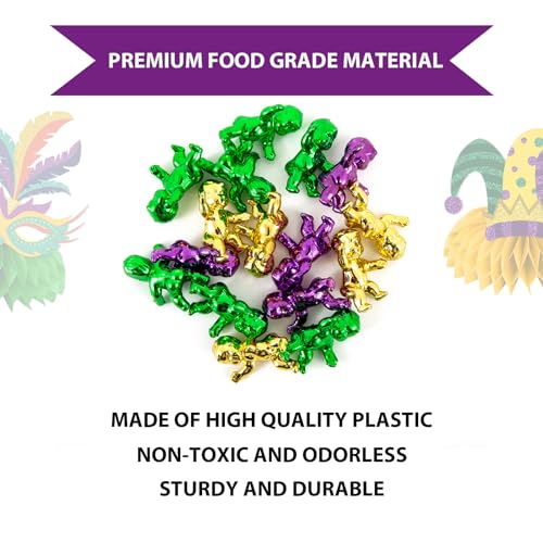 12 pcs Mardi Gras King Cake Babies - Colorful Plastic Figurines