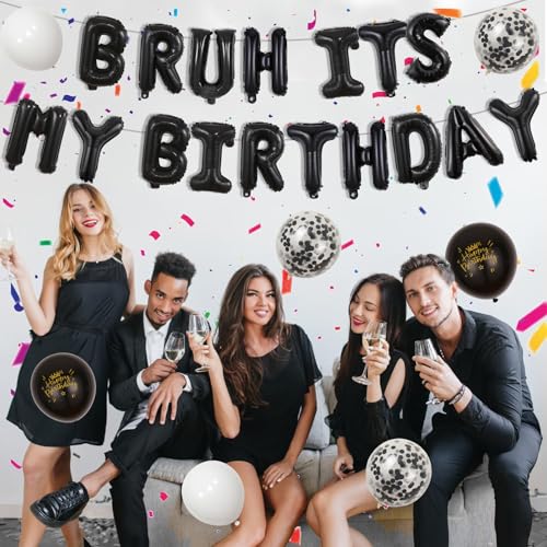 Bruh Its My Birthday Party Decorations Banner and Balloons Set for Teen Boys