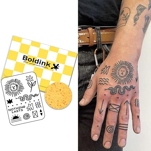 Boldink Minimalist Semi-Permanent Temporary Tattoo for Hand and Finger