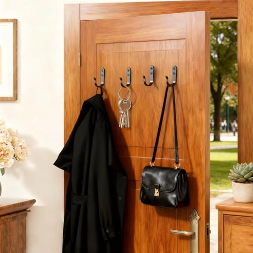 Heavy Duty Black Metal Towel Hooks for Bathroom - 20 Pack