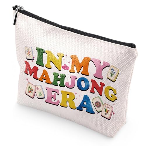 Mahjong Makeup Bag - Waterproof Travel Organizer for Game Lovers
