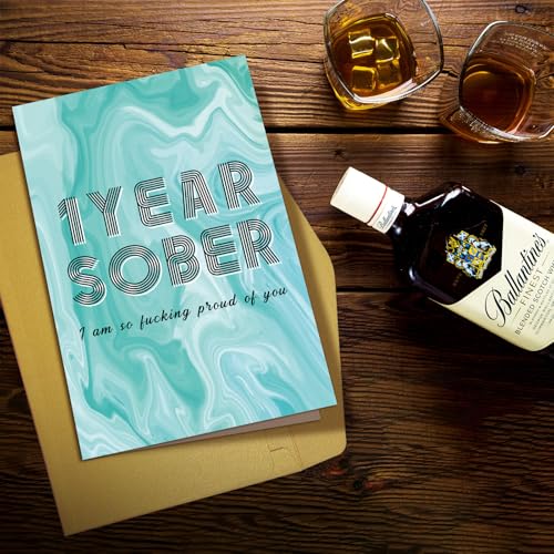 1 Year Sober Card - Funny Sobriety Gift for Him/Her