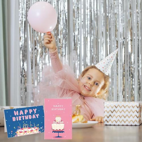 12 Colorful Happy Birthday Cards with Envelopes & Stickers