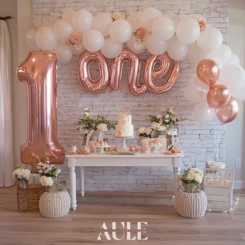 AULE 40 Inch Rose Gold Jumbo Number Balloon 1 | Birthday Party Decor