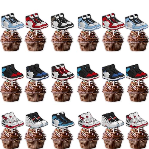 36pcs Skateboard Theme Cupcake Toppers for Birthday Parties
