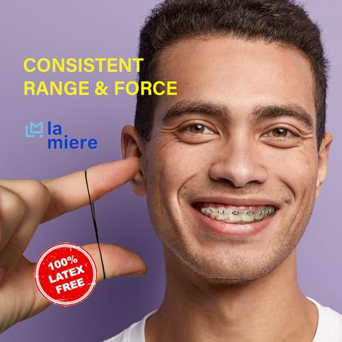 LA MIERE Black Orthodontic Elastics Non-Latex Dental Rubber Bands Heavy 6.5 Oz 3/16 Inch 100 Pack