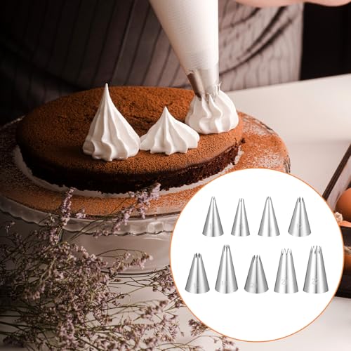 9-Piece Stainless Steel Star Piping Tips Set for Cake Decorating