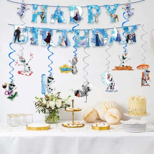 Frozen Happy Birthday Banner with 6 Decorative Pendants