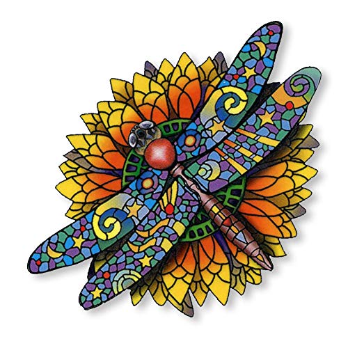Celestial Dragonfly Window Decal - 5" Translucent Art Sticker