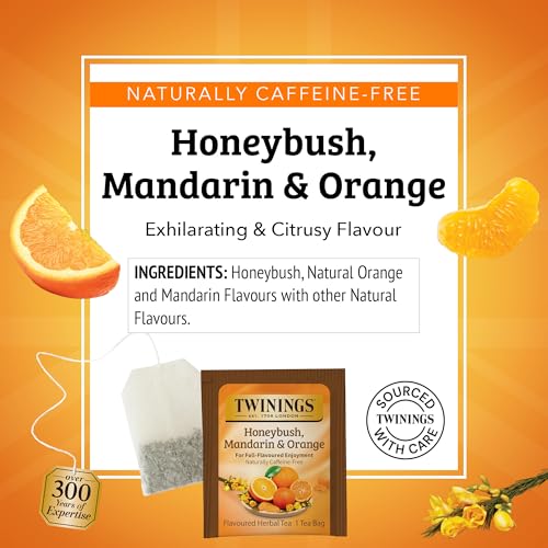 Twinings Honeybush, Mandarin & Orange Herbal Tea, 120 Tea Bags (6 Pack)