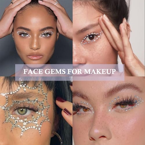660 Pcs Self-Adhesive Face Gems and Body Rhinestones with Tweezers
