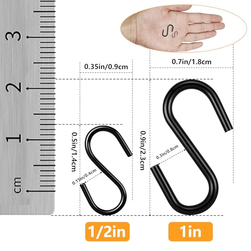 100 Pack Mini S Hooks 1/2 Inch for Jewelry & Craft Display