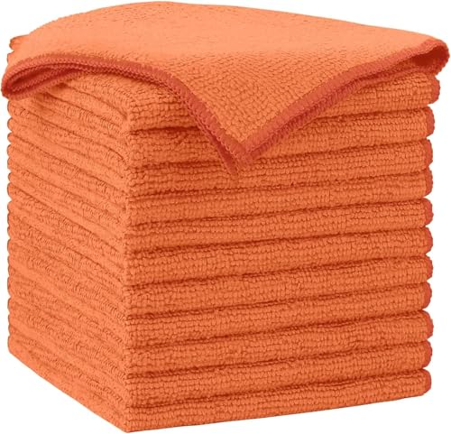 CRESCENT COZY Ultra Absorbent Microfiber Cleaning Cloths, 20 Pack - 9.8x9.8 Inch, Lint-Free for Car, Kitchen & Electronics
