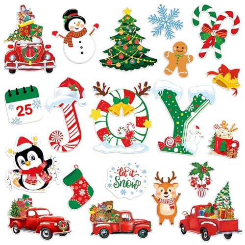 Christmas Refrigerator Magnets Set - 20 Pcs Holiday Decor for Fridge & Metal Surfaces