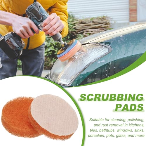 2-Inch Power Drill Scrubbing Pads - 2000 Grit Orange Scouring Discs (20 Pcs)