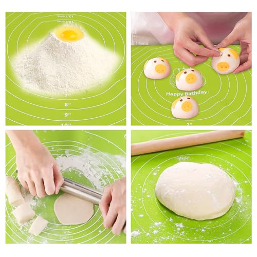 12-Inch Round Silicone Baking Mat with Measurements - Non-Stick & Heat Resistant