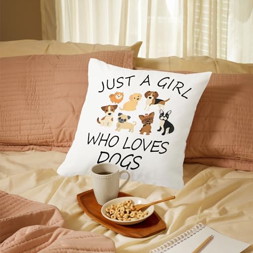 NATSUNO Dog Throw Pillow Cover - Soft Flannel Decorative Case 18x18 Inch