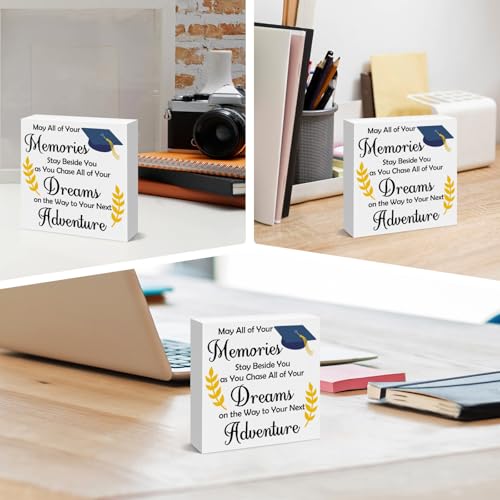 Inspirational Graduation Wooden Box Sign Keepsake for College High School