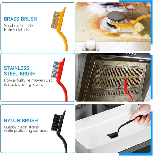 Versatile Crevice Cleaning Brush Set with Ergonomic Handles