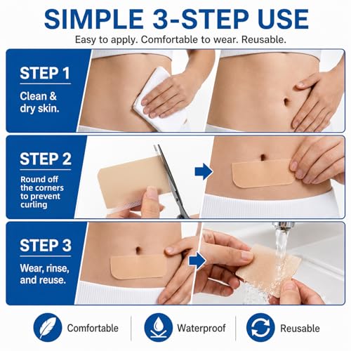 RAQEHO Silicone Scar Sheets - 10 Pack Waterproof Reusable Tape for C Section, Surgical & Burn Scars