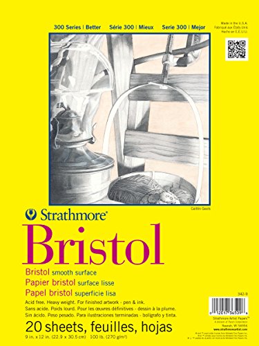Strathmore 300 Series Bristol Paper Pad - Smooth, Tape Bound, 11x14" - 20 Sheets