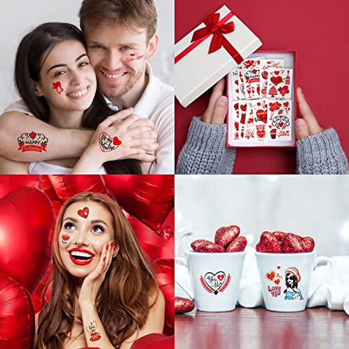 Valentine Temporary Tattoos 50+ Designs Love Heart Stickers for Kids Adults
