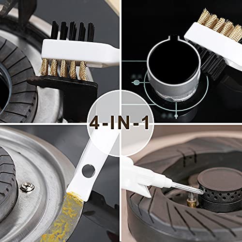 Stove Brush & Stainless Steel Scraper Set - 2pcs Gas Stove Cleaner