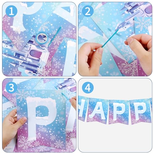 Frozen Birthday Banner - Happy Birthday Decorations for Kids