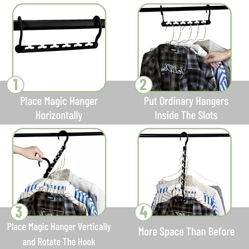 Mr. Pen Space-Saving Plastic Hangers Set - 12 Multi-Use Hangers with 6 Slots & 360° Rotating Hooks