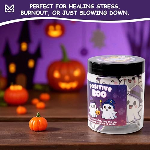 Positive Boo Jar - 60 Cute Ghost Affirmation Cards for Halloween