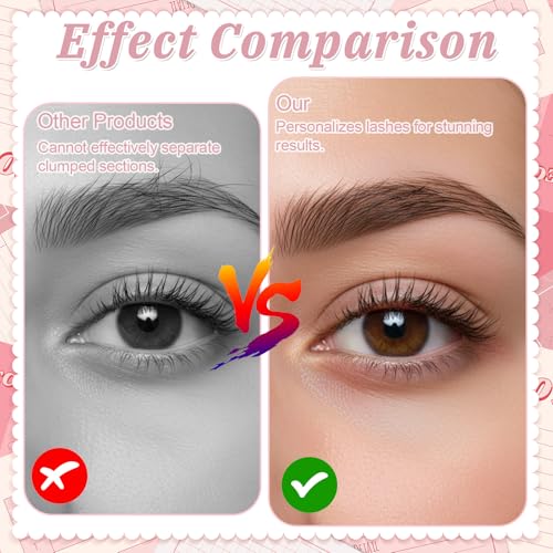 Tweruna 4-Pack Folding Eyelash Separator Tool with Stainless Steel Teeth