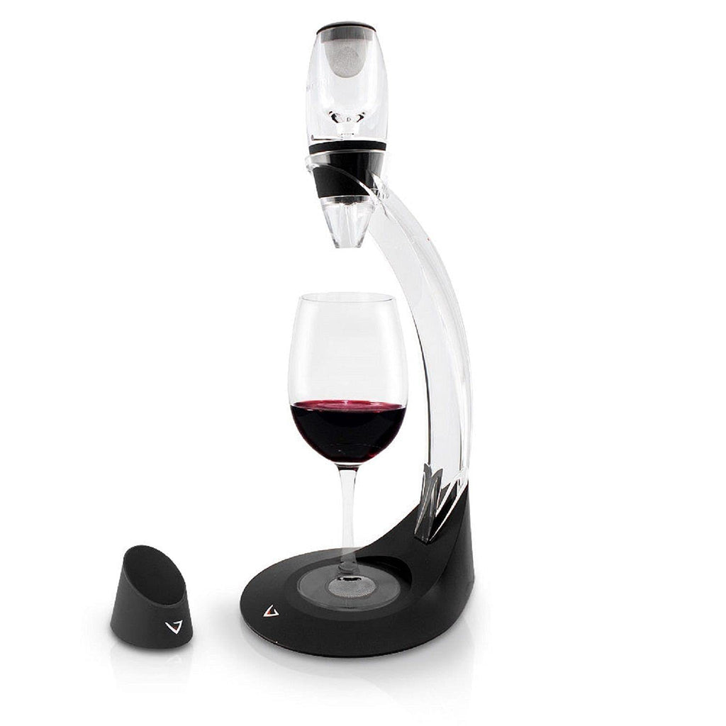Vinturi Wine Aerator Deluxe Essential Red Wine Pourer and Decanter Tower Stand Set Easily and Conveniently Aerates Wine by the Bottle or Glass and Enhances Flavors with Smoother Finish, Black