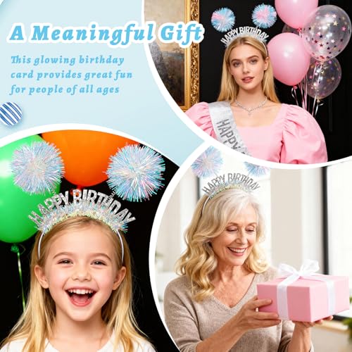 Guduling Happy Birthday Pom Pom Headband Party Hair Accessory