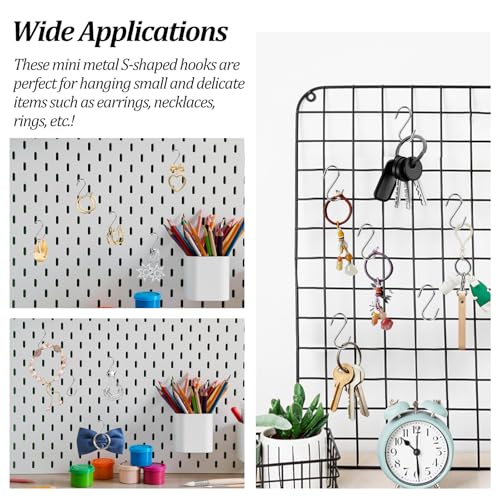 100 Pcs Mini S-Shaped Hooks - 1/2 Inch Stainless Steel Craft Connectors