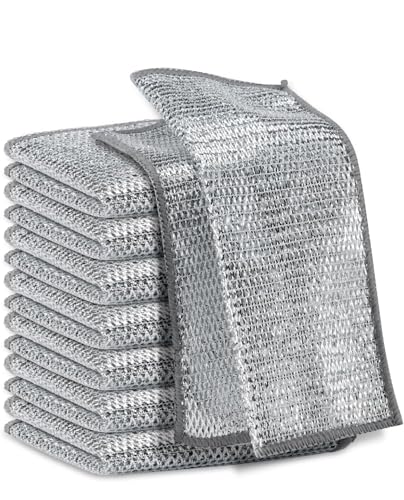 ZYLRO Mesh Microfiber Cleaning Cloths - Non-Scratch Dish Scrubbers