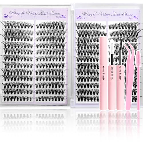 Holipet 432 Pcs DIY Lash Clusters Kit Wispy D Curl Extension Set