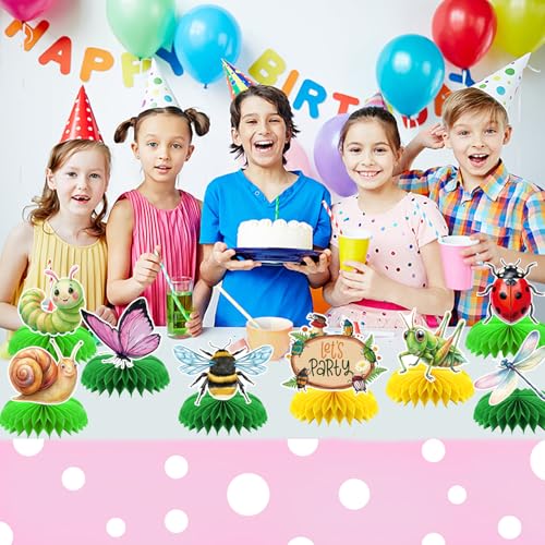 Bug Honeycomb Centerpieces - 8-Piece Insect Themed Party Decorations