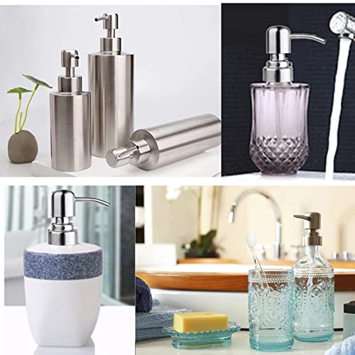 HILLHOME Stainless Steel Soap Dispenser Pump Replacement - Silver, 2 Pack