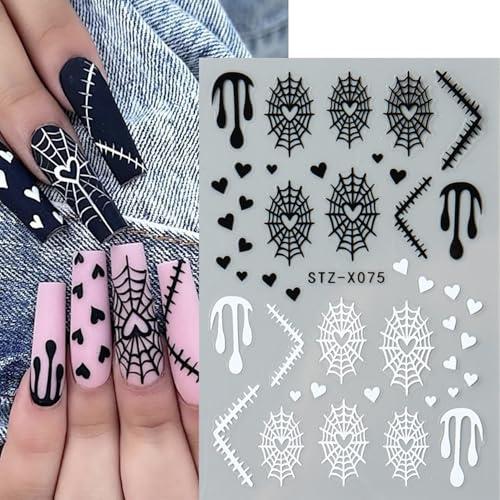 Posyofet 6 Sheets Halloween 3D Self-Adhesive Nail Art Decals