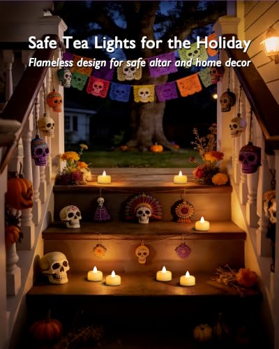 Raycare 12 Pack Flameless LED Tea Light Candles - Long Lasting & Safe